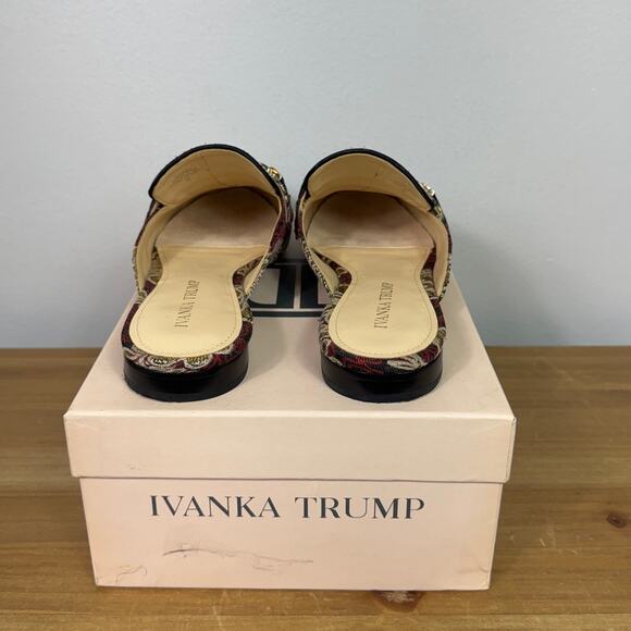 Ivanka Trump Warda Brocade Mules in Red Fabric Multi Women's Size 7.5 - Picture 6 of 11